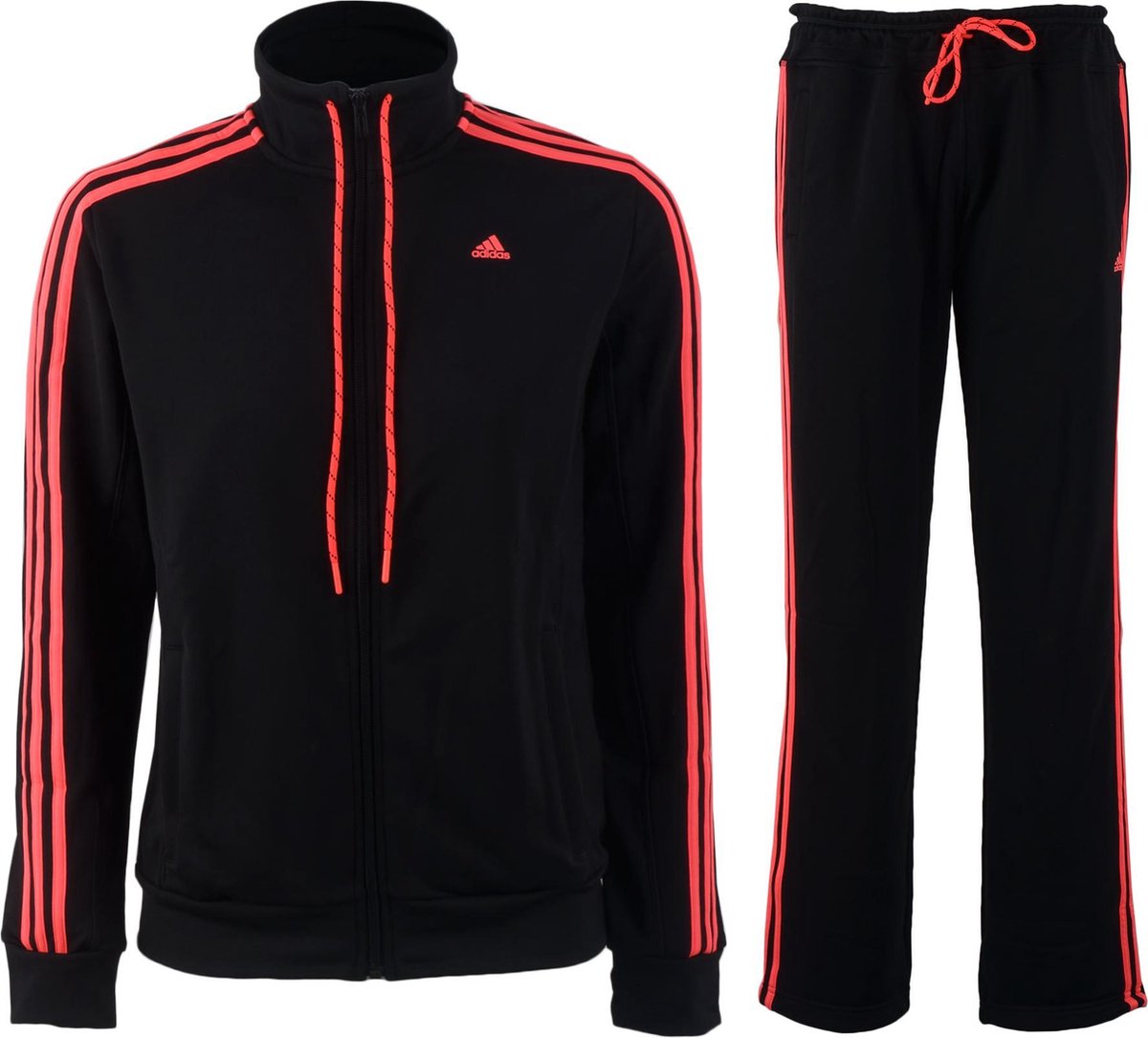 opslaan dood Zeker adidas Essential 3Stripe Suit - Trainingspak - Vrouwen - Maat L - zwart/roze  | bol.com