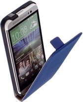 Lederen Blauw Flip case HTC One E8 Ace Flipcase Telefoonhoesje