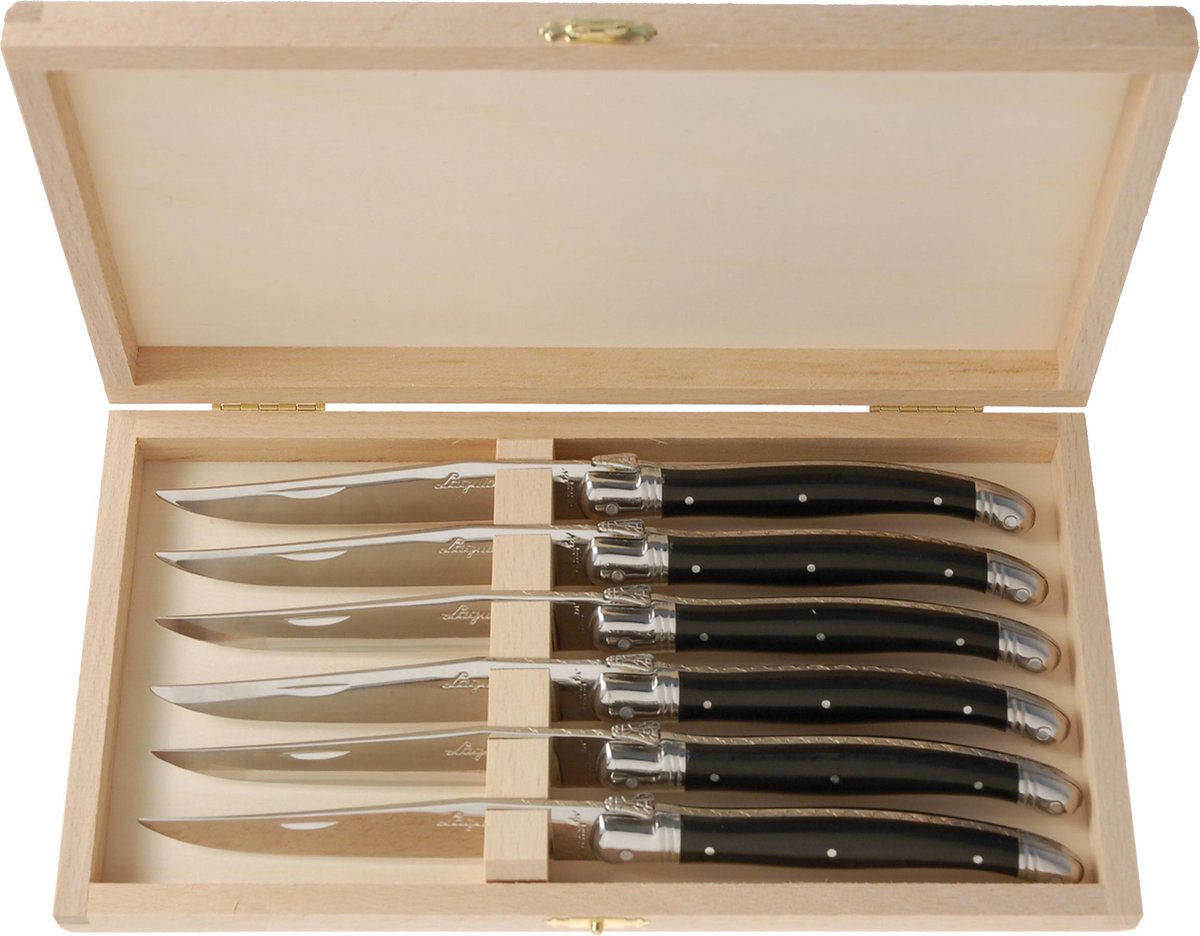 Laguiole Steakmessenset - 6-delig - Zwart