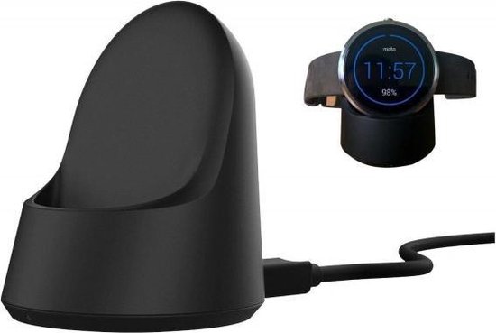 qMust Wireless Charging Dock Motorola Moto 360 smartwatch - draadloze  oplader - zwart | bol.com