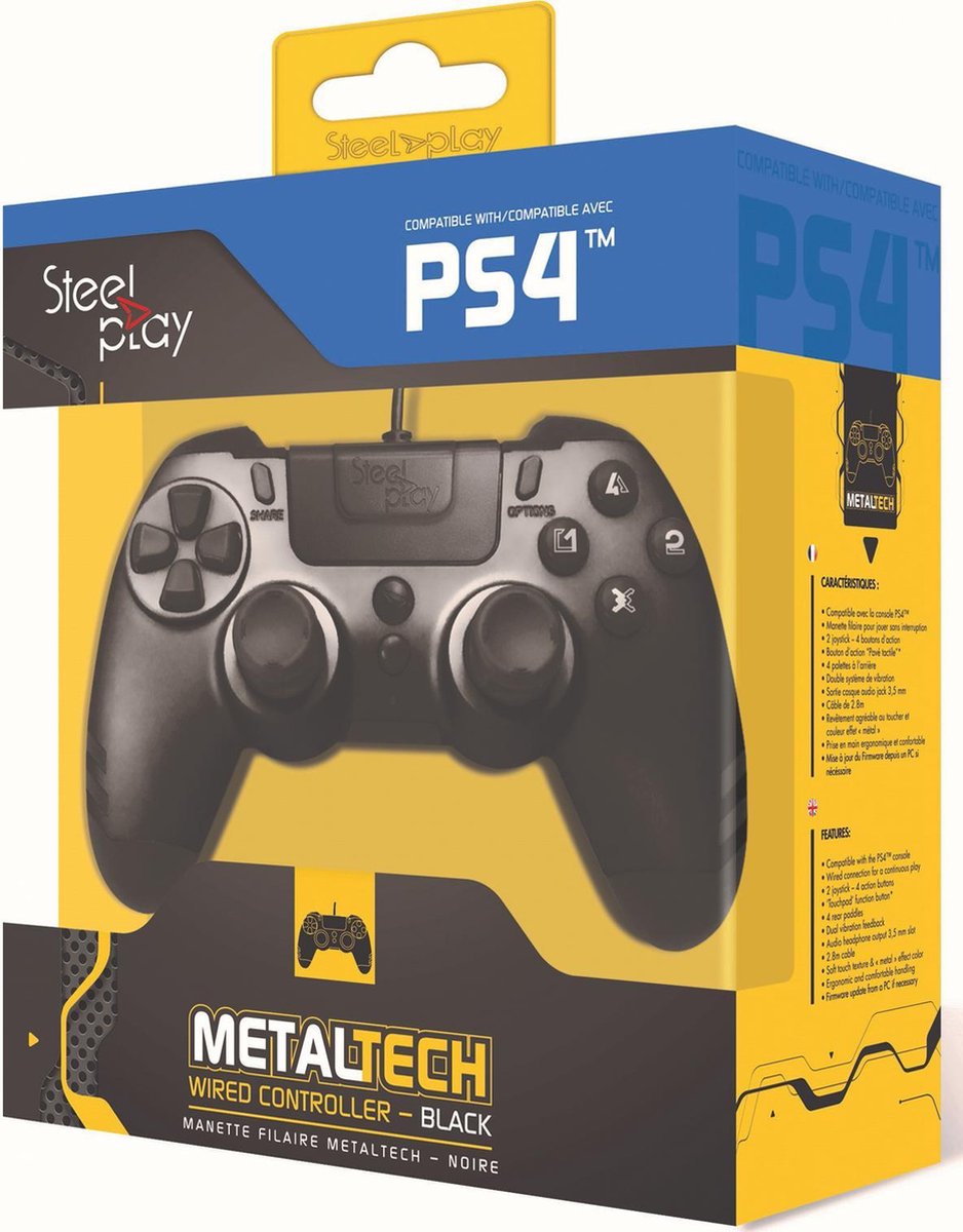 Steelplay - MetalTech Wired Controller - Ebony Black PS4