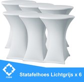Statafelrok Luxe Licht Grijs x 6 - Statafel Tafelrok - Statafelhoes - Stretch –  ∅80 x 110 cm – geschikt voor Horeca Evenementen | Sta Tafel Hoes | Statafel | Staantafelhoes | Cocktailparty |