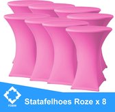 Statafelrok Luxe Roze x 8 - Statafel Tafelrok - Statafelhoes - Stretch –  ∅80 x 110 cm – geschikt voor Horeca Evenementen | Sta Tafel Hoes | Statafel | Staantafelhoes | Cocktailparty | Trouwe