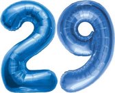 Folieballon Cijfer 29 Blauw 86 cm