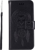 Shop4 - iPhone Xr Hoesje - Wallet Case Dromenvanger Uil Zwart