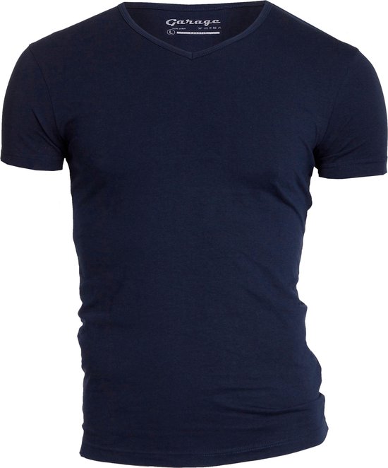 Garage 202 - Bodyfit T-shirt V-hals korte mouw 95% katoen 5% elastan