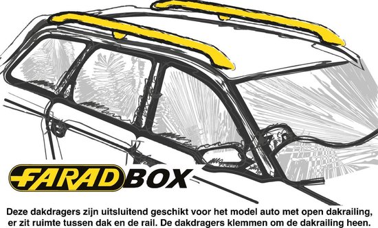 Pidgin Anders Split Faradbox Dakdragers Ford Mondeo 2001-2007 open dakrail, 100kg laadvermogen  | bol.com