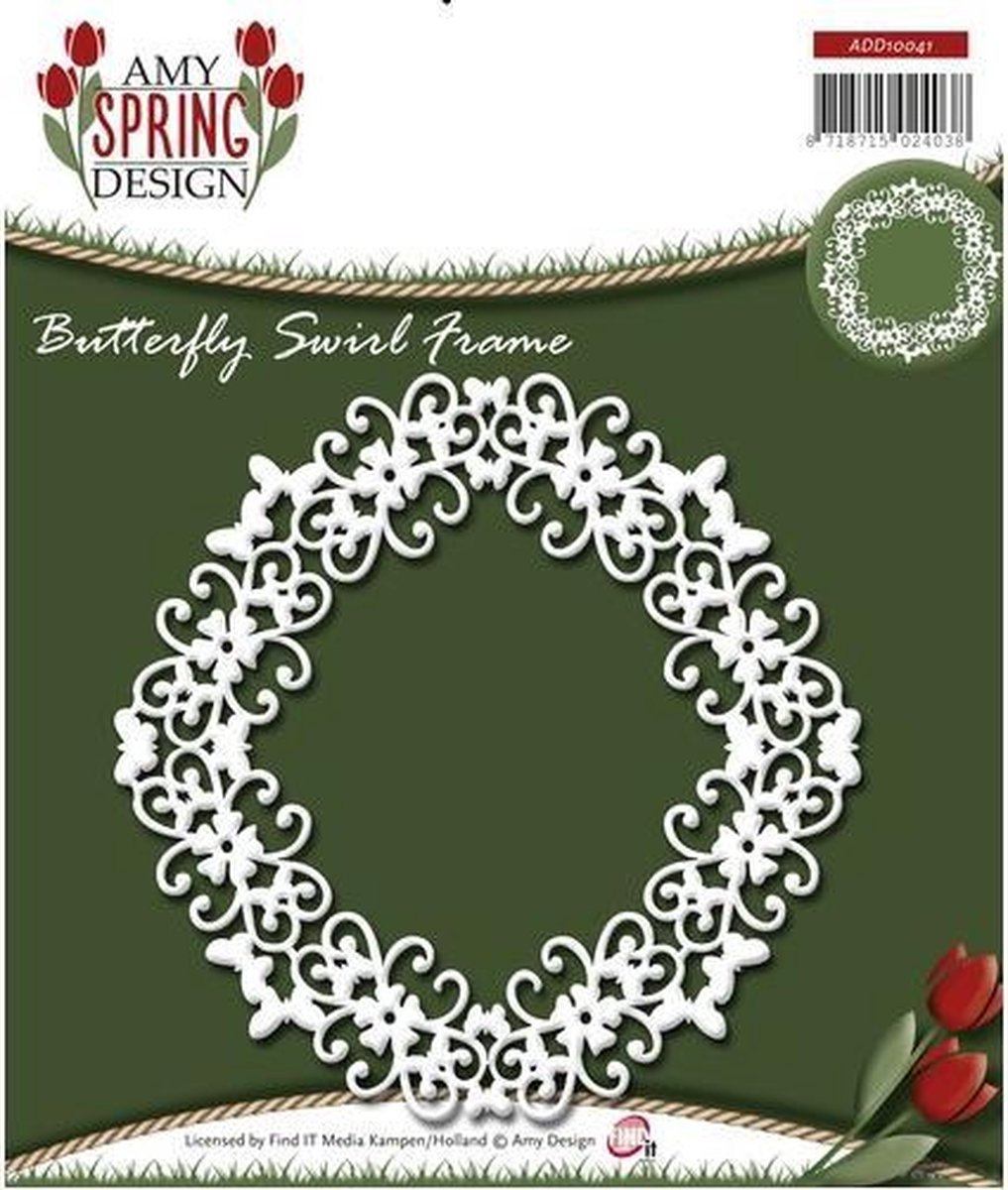 Die - Amy Design - Spring - Butterfly Swirl Frame