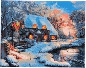 Diamond Painting Crystal Art Winter Cottage 40x50 cm, Full Painting