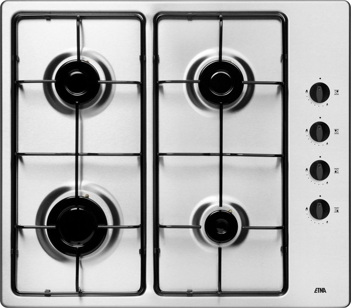Plaque cuisson Cuisinière à gaz de 4 flammes, Acier inoxydable, Convient  pour le gaz naturel et le gaz propane