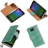 "Bestcases ""Slang"" Turquoise Samsung Galaxy Alpha Bookcase Cover Hoesje"