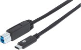 USB Kabel 3.1 Manhattan C - B St/St 1.00m zwart