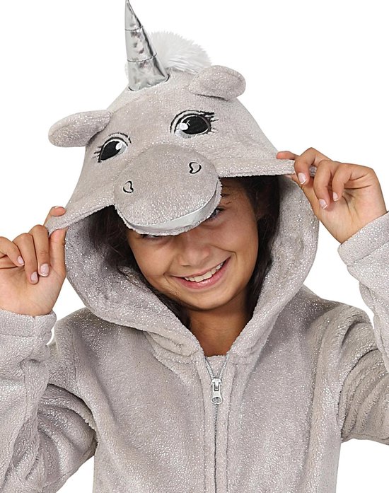 Onesie, Jumpsuit Unicorn "Silver Sprankling" hooded kids series 13 - 14 jaar  | bol.com