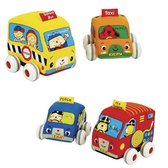 PULL-BACK AUTO’S 4 assorti wasbare auto's met frictie