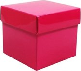 10x Roze cadeauverpakking decoratie 10 cm kubus