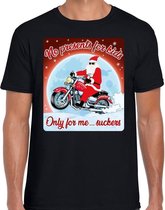 Fout Kerstshirt / t-shirt - No presents for kids only for me suckers - motorliefhebber / motorrijder / motor fan zwart voor heren - kerstkleding / kerst outfit XL