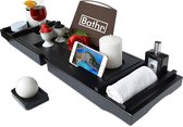 Bathr Luxe Bamboe Badplank Voor In Bad - Badrek Met Boeksteun / Tablethouder En Wijnglashouder - Bad Rek - Verstelbaar - 75 tot 110 cm - Hout - Zwart Bathr Luxe Bamboe Badplank Voor In Bad - Badrek Met Boeksteun / Tablethouder En Wijnglashouder - Bad Rek - Verstelbaar - 75 tot 110 cm - Hout - Zwart
