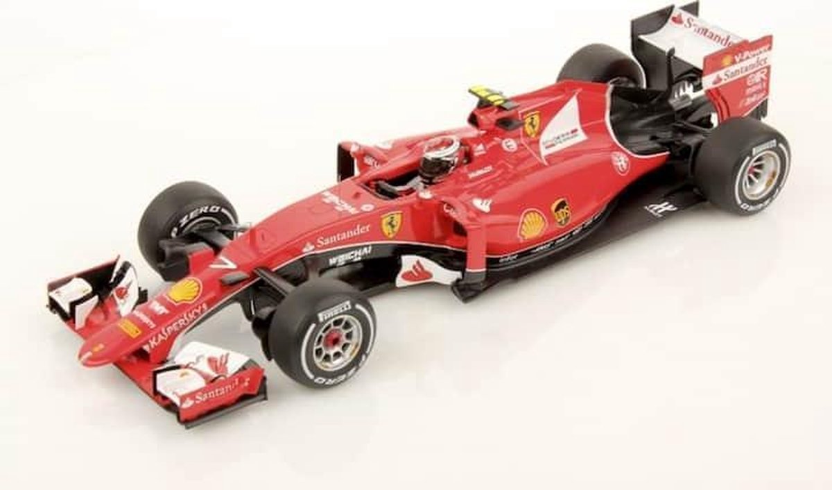 De 1:18 Diecast modelauto van de Ferrari SF15-T #7 die eindigde als 2e op de Bahrein GP in 2015.De coureur is Kimi RaikkonenDe fabrikant van dit schaalmodel is Looksmart.