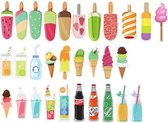 30 Stuks Leuke Ijs En Frisdrank Boekenleggers 14cm - Bookmark - Zomer - Cola - Ijsje - Sinas