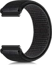 Nylon Band - Universeel 20mm - Samsung Galaxy Active / Garmin Forerunner 645 - Reflector Zwart