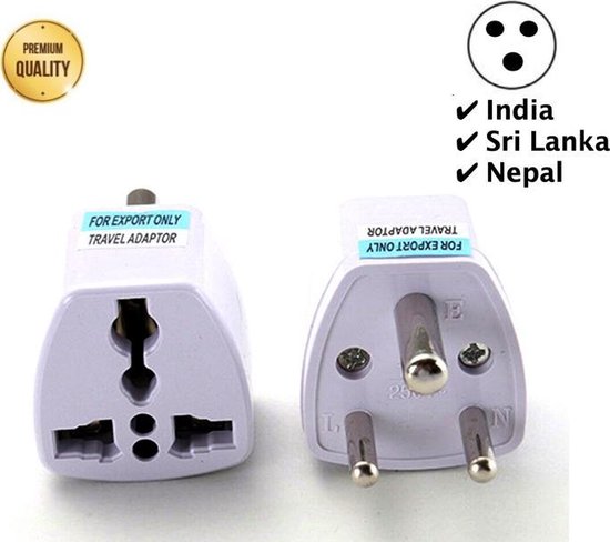 TravelBuddy Reisstekker - Type D – EU naar India - Sri Lanka - Tanzania -  Plug -... | bol.com