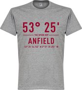 Liverpool Anfield Road Coördinaten T-Shirt - Grijs - XXL