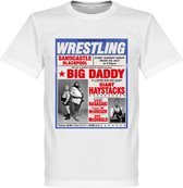 Big Daddy vs Giant Haystack Wrestling Poster T-shirt - Wit - XXXXL