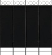 Kamerscherm met 4 panelen 160x180cm zwart (Incl Anti Kras Vilt) - Ruimteverdeler - Kamerverdeler - Kamer scherm