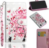 Nokia 6.2 / 7.2 wallet agenda hoesje poes roze boom