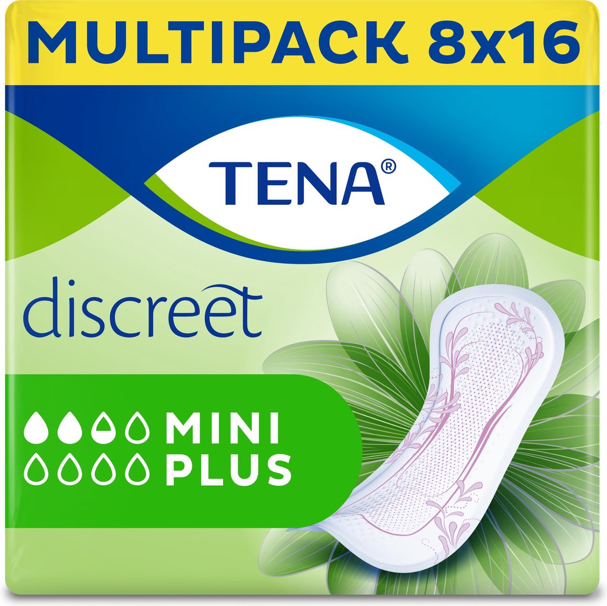 TENA Lady Discreet Mini Plus - 8 x 16 verbanden - maandvoorraad - TENA