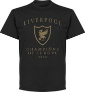 Liverpool Champions Of Europe 2019 Logo T-Shirt - Zwart  - XXXXL