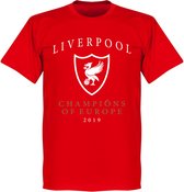 Liverpool Champions of Europe 2019 Logo T-Shirt - Rood - 3XL