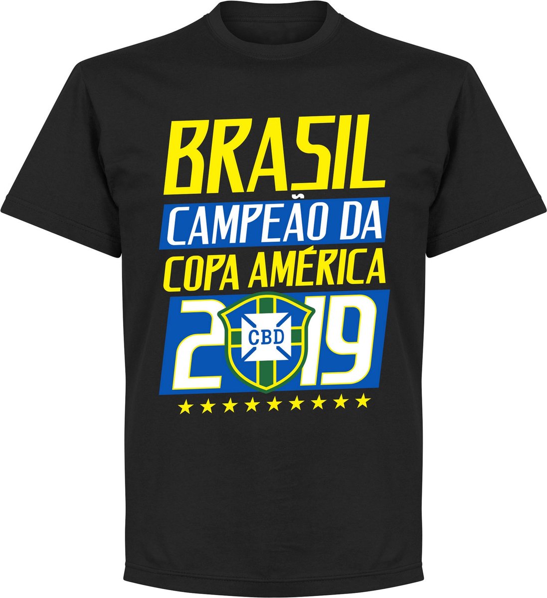 Brasil Campeao 2019 T-Shirt - Zwart - 5XL