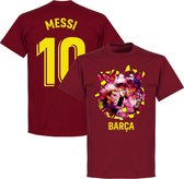 Barcelona Messi 10 Gaudi Foto T-Shirt - Bordeaux Rood - XL