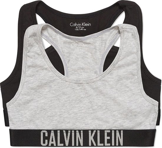 woede steeg keuken Calvin Klein Topje - Maat 140 - Meisjes - zwart/ grijs | bol.com