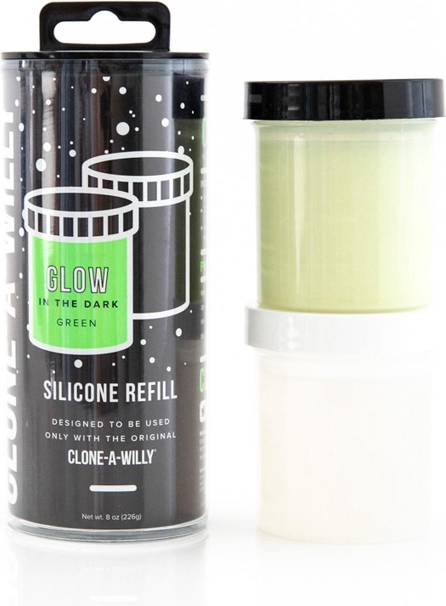 Goedkoopste Clone-A-Willy - Refill Glow in the Dark Green Silicone