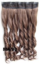 Clip in hair extensions 1 baan wavy bruin / rood - M4/30