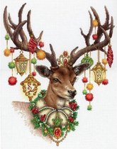 Borduurpakket Kerst Hert Met Ornamenten - Mp Studia