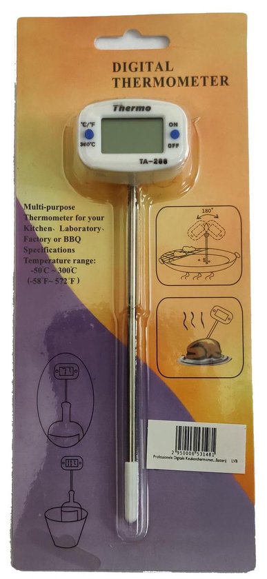 TEMPO DI SALDI Digitale keukenthermometer, meetinstrument met stang en TEMPO DI SALDI Digitale keukenthermometer, meetinstrument met stang en