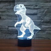 3D Nachtlamp - Led Lamp - Dinosaurus - Nachtlamp jongen - Slaapkamer - Stoere nachtlamp - Nachtverlichting Voor Kinderen - Bureaulamp - 7 LED Kleuren - Touch Knop