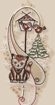 Kerst - Raamdecoratie - Kat en kerstboom - Hanger met zuignap