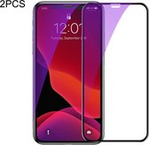 Baseus Full Screen Anti Blue Light Glazen Screenprotector 2-Pack iPhone 11 / XR