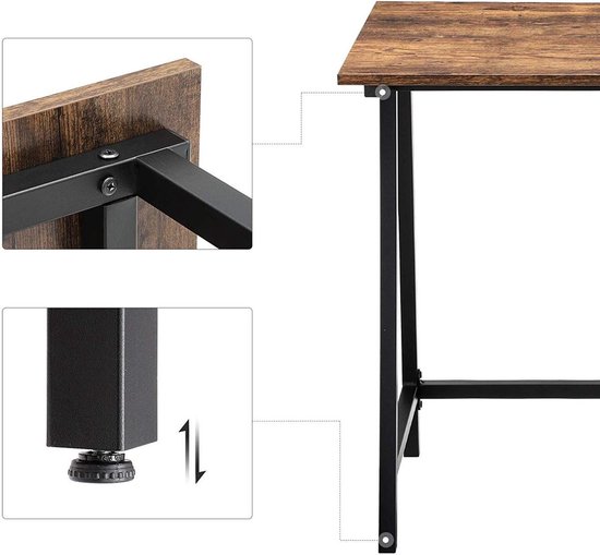 IBF Bureau hout, moderne computertafel voor thuiskantoor, hout, metaal