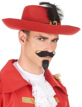 WELLY INTERNATIONAL - Rode musketier hoed met veer voor volwassenen - Hoeden > Tooien