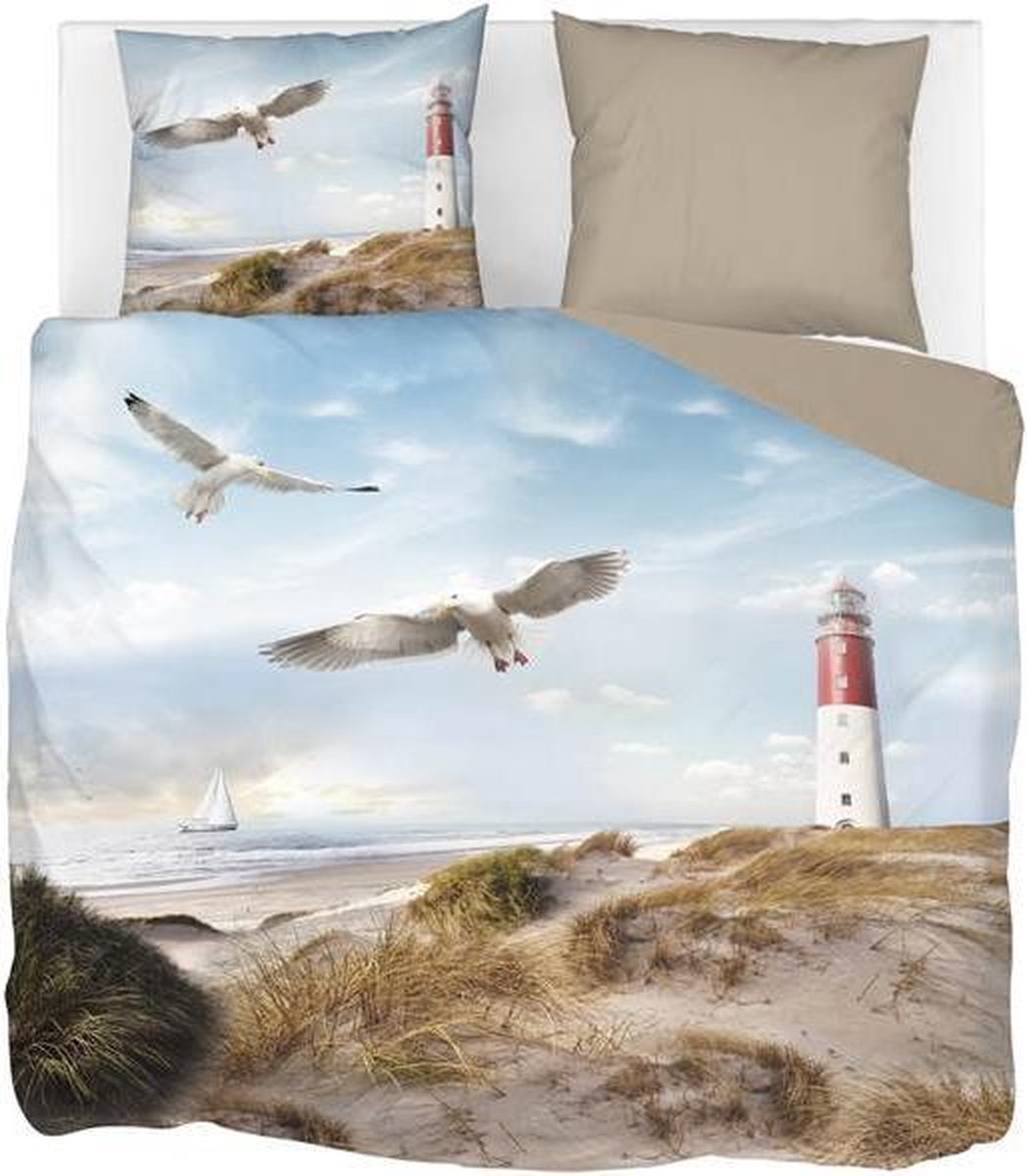 Snoozing Lighthouse - Dekbedovertrek - Lits-jumeaux - 240x200/220 cm + 2 kussenslopen 60x70 cm - Taupe