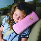 Oreiller de ceinture de sécurité 3D - protecteur de ceinture de sécurité de voiture - maisons créatives - oreiller de sommeil enfant - oreiller de cou - oreiller de voyage de voiture - rose