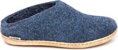 Glerups Slipper met leren zool-Blauw-44