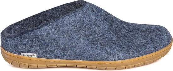 Glerups Slipper met rubber zool-Blauw-42