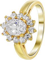 Nouveau Vintage - Goldplated ring white met zirkonia