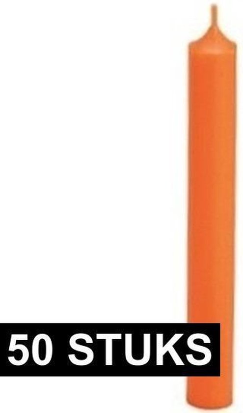 50x Oranje dinerkaarsen 18 cm - Tafel diner kaarsen - Woondecoratie/Woonaccessoires